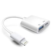 Apple MFi Certified Lightning to USB Camera Adapter with Charging Port for iPhone & iPad - Fast Data Transfer & OTG Support