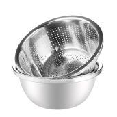Linkidea 304 Stainless Steel Colander Set - Heavy Duty Kitchen Strainer for Fruits, Vegetables, Pasta & Salad - Dishwasher Safe