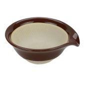 Linkidea Ceramic Shaving Bowl for Men - Wide Mouth Lather Mug for Beard & Razor Shaving - Brown Shaving Soap Cup