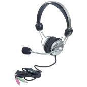 MANHATTAN Stereo Headset with Flexible Mic & Volume Control - 8ft Cable for Desktop & Laptop | Model 175517