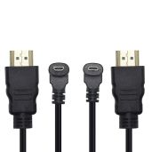 Micro HDMI to HDMI Cable Adapter 50CM 90 Degree Angle Micro HDMI Male to HDMI Male Connector Supports 3D 4K 60Hz 1080P Ethernet Audio Return 50cm (2Pack Each of Up Angle and Down Angle)