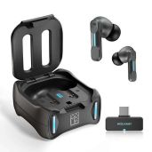 Middle Rabbit SW4 Wireless Gaming Earbuds: Low Latency 30ms, 4 Mics, Bluetooth & 2.4G Dongle for PC, PS4, PS5, Switch & Mobile