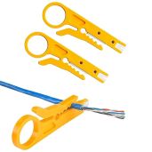 Mini Wire Stripper Set: 3 Pcs Network Cable Stripper & Punch Down Cutter for RJ45, Cat5, Cat6, Telephone & UTP Cables