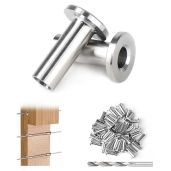 "Muzata 40 Pack T316 Stainless Steel Cable Railing Protector Sleeves for 1/8", 5/32", 3/16" Wire Rope - Durable Grommet Kit"