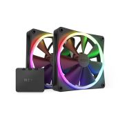 NZXT F140 RGB Fans - RF-R14DF-B1 - Advanced RGB Lighting Customization - Whisper Quiet Cooling - Twin (RGB Fan &amp; Controller Included) - 140mm Fan - Black