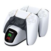 Fast Charging NexiGo PS5 Controller Charger - Dual Dock with LED Indicator for DualSense Controllers