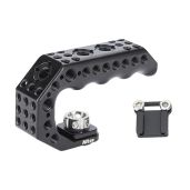 Top Handle for Cameras: Nitze ARRI Locating Pins, Cold Shoe Adapter & Mounting Holes - Lil Stinger Handle PA28M-BK