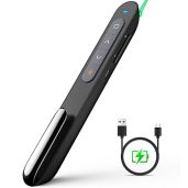 Norwii N76 Wireless Presentation Clicker with Green Laser Pointer - Long Range PowerPoint Remote for Effective Presentations