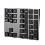 Rechargeable 34-Key Mini Bluetooth Numeric Keypad for Windows, iOS & Android - Slim External Numpad for Easy Data Entry