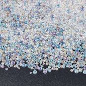 OLYCRAFT Iridescent Glass Bubble Beads 210g - No Hole Tiny Beads for Resin Crafting & Nail Art Decoration
