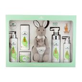 ONEA Organic Baby Gift Pack: 6-Piece Set with Powder, Oil, Bath Wash & Plush - Perfect Baby Shower Gifts for New Moms
