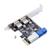 Upgrade Your Desktop: PCI-E to USB 3.0 Expansion Card with 2 Ports & 19PIN Power Connector - 5 Gbps Speed