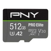 PNY 512GB PRO Elite microSDXC Card - 100MB/s, Class 10, U3, V30, A2 for 4K UHD & Full HD