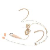Buy Pyle PMHMS20 Double Over Ear Microphone Headset - Omnidirectional Wired Boom Mic with Windscreen & 1.2m Cable (Beige)