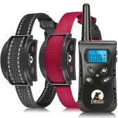 Paipaitek No Shock Dog Training Collar for 2 Dogs - Waterproof, Rechargeable, 1600Ft Range, Ideal for Deaf Dogs