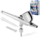 PointZero Dual-Action 7cc Gravity-Feed Airbrush Set with .3mm Nozzle - Perfect for Precision Painting