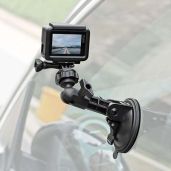 Powerful Suction Cup Camera Car Mount with Tripod Adapter for GoPro, iPhone 15, DJI Osmo & More - Ultimate Stability & Versatility