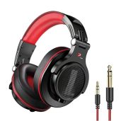 Prosonic DJ2R Over Ear Headphones: Wired Bass Headset with 40mm Driver, Mic & Shareport for Mixing, Podcasting & More