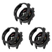 Fossil Gen 6 44mm Protective Case: TPU Bumper Shell & Anti-Scratch Cover - 3 Black Accessories