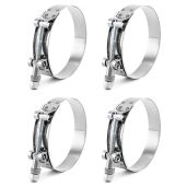 "QWORK 3" T-Bolt Hose Clamp - Stainless Steel, 83mm-91mm Range, Turbo Intake & Intercooler, 4 Pack"