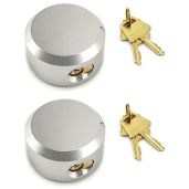 "QWORK Hockey Puck Lock - 2-7/8" Trailer Door Lock, Keyed Differently, 2 Pack for Ultimate Security"