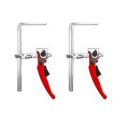 "QWORK Ratcheting Table Clamp 2 Pack - Quick Release Bar Clamp for Sanding & Cutting, 6-5/16" Capacity, 2-5/16" Throat Depth"