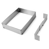 QWORK Adjustable Stainless Steel Sheet Pan Extender & Cake Mold Ring - Half Size Square, 1 Pack