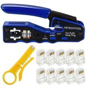 RJ45 Crimp Tool Kit: Ethernet Crimper, Stripper & 10 Cat6 Connectors for Cat5e/Cat6/Cat6a - Perfect for DIY Networking!
