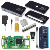 Raspberry Pi Zero W Starter Kit - Black Case, Power Supply & Accessories Included