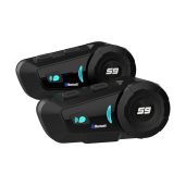 SCSETC S-9 Bluetooth Motorcycle Helmet Headset: 2000m Intercom, CVC Noise Cancellation, Handsfree & HD Music - 2 Pack