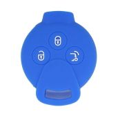 SEGADEN Deep Blue Silicone Key Fob Cover for Mercedes Benz Smart Fortwo - 3 Button Remote Protector Case