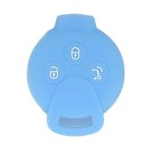 SEGADEN Light Blue Silicone Key Fob Case for Mercedes Benz Smart Fortwo - 3 Button Remote Protector