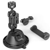 SMALLRIG Suction Cup Mount for GoPro - Anti-Twist, Dual Ball Head, Strong Double-Layer Suction for Vlogging & Car Use - Model 4275