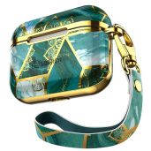 Suritch AirPods Pro Case - Cute Marble Design, Slim Shockproof Protection & Front LED Visible (Green Mandala) with Lanyard