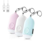Safesound SOS Keychain Alarm - 3pcs Personal Protection Device for Women, Men, Kids & Elderly - USB Rechargeable & Compact Design