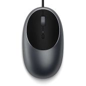 Satechi Aluminum C1 Wired USB-C Mouse for M1/M2 MacBook Pro/Air & iPad Pro - Space Gray Optical Computer Mouse