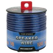 Scosche KS18100CS 18 Gauge CCA Car Stereo Speaker Wire - 100ft Copper Clad Aluminium Audio Cable for Automotive Sound Systems