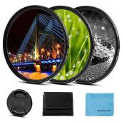 Sedremm 77mm Star Filter Set for Canon, Nikon, Sony & More - 3 Piece Starburst Lens Filters with 4, 6, & 8 Points