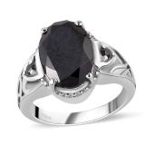 Shop LC Black Crystal Rings for Women: Vintage Black Tourmaline Spinel Jewelry, Size 8 Birthstone Gifts