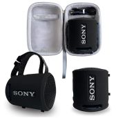 Silicone Cover & Hard Case for Sony SRS-XB13/XB100 - Extra BASS Speaker Accessories (Black & Grey)