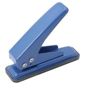 Premium 1/4 Inch Handheld Hole Puncher - 20 Sheet Capacity, Metal Design, Skid-Resistant Base for Paper & Art Projects - Blue