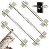 Skywin Magnetic Towel Holder 4-Pack - Adjustable Fridge & Kitchen Towel Bar in Classic Silver