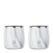 Snowfox Premium Vacuum Insulated Whiskey Rocks Glass Set - Elegant Lowball Glasses for Cold Cocktails & Beverages