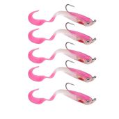 5Pcs Soft Fishing Lures with Jig Head - Best Artificial Baits for Saltwater & Freshwater Fishing (SO050-3)