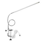 Adjustable Sonew Desk Lamp: USB LED Table Lamp for Manicure, Reading & Eyelash Extensions - 8W, 48 Beads, Silver Clamp Design