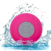 Soundbot SB510 HD Bluetooth Shower Speaker: Water-Resistant, 6hrs Playtime, Handsfree Mic & Suction Cup - Perfect for Showers (Pink)