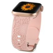Sunflower Floral Silicone Band for Apple Watch 38mm 40mm 41mm - Cute Sport Strap for Women & Men, Compatible with Series SE 8 7 6 5 4 3 2