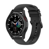 Suoman Adjustable Soft Silicone Band for Samsung Galaxy Watch 4/5/6 - 20mm Replacement Strap in Black