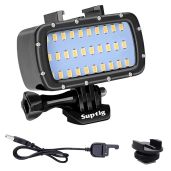 Suptig Waterproof Dive Light for GoPro Hero 13-3, DJI Osmo & SLR Cameras - 180ft Underwater Illumination