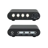 Buy TENEALAY 4-Way 3.5mm Stereo Audio Switch with Volume Control - 4 in 1 Out / 1 in 4 Out Splitter Box